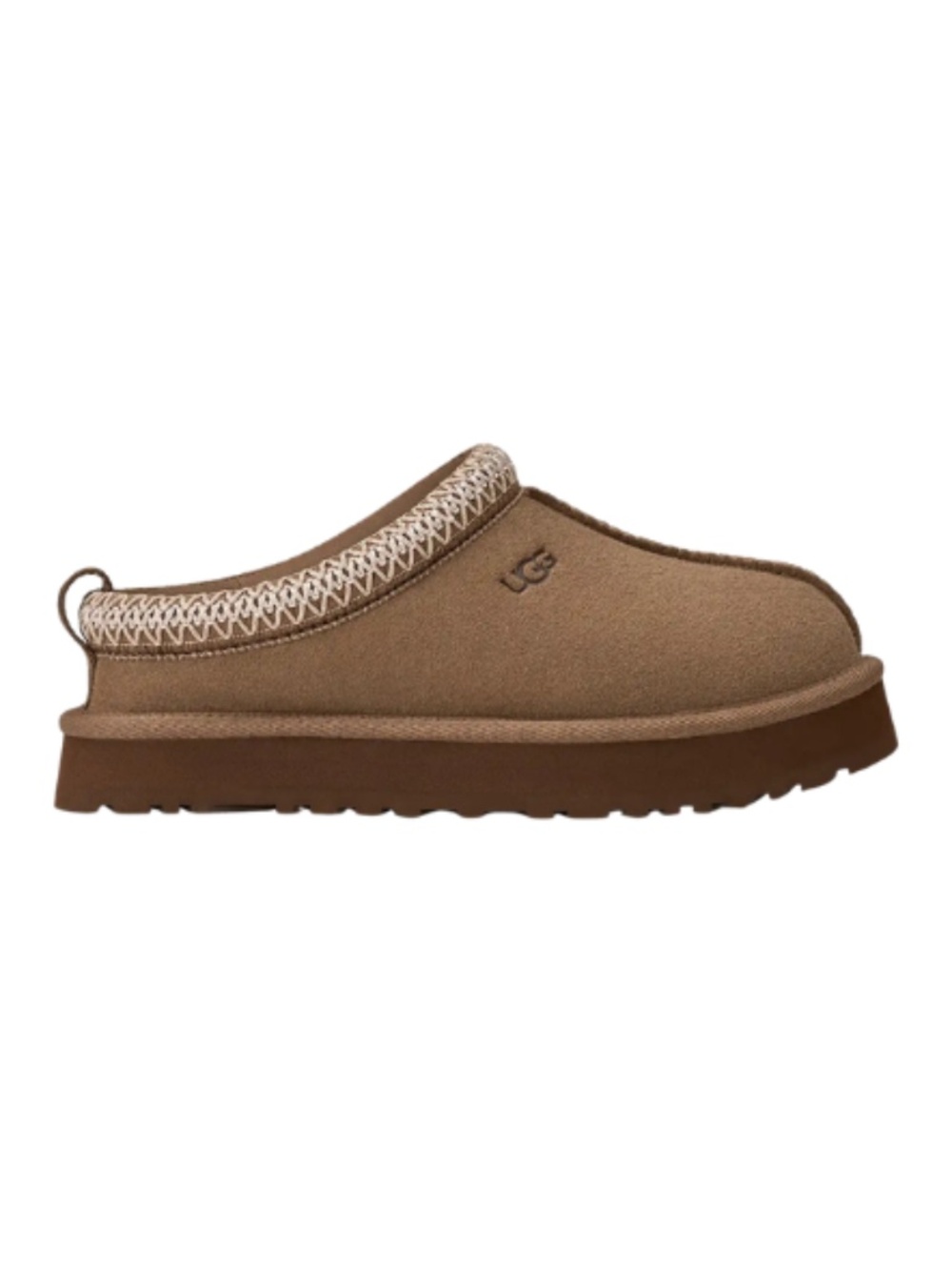 Kids UGG Tazz Slippers in Light Bronze Suede. 1143776K